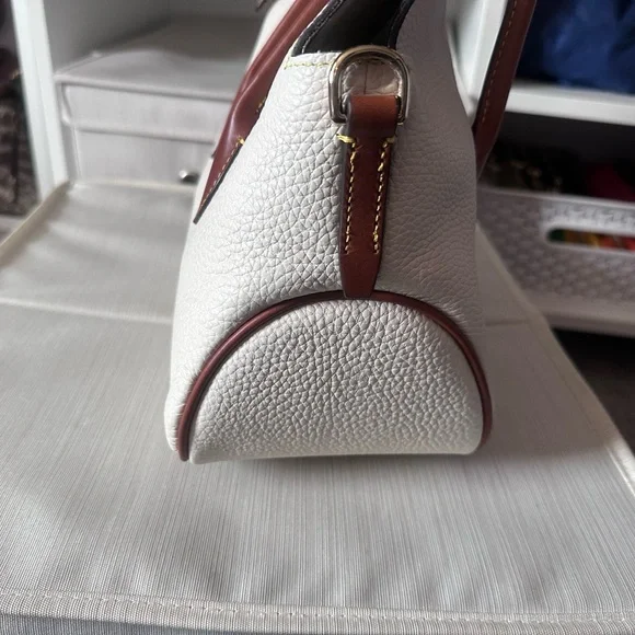 Dooney & Bourke Small Cream Satchel with DB Charms - Picture 6 of 12